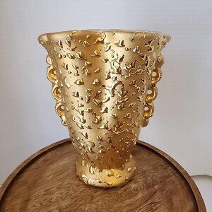Weeping Vase 22k Gold Made In The USA Vintage MCM